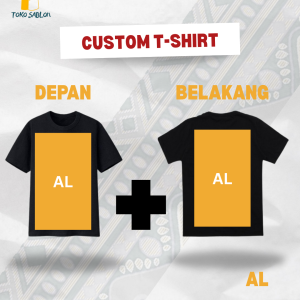 Kaos sablon custom dua sisi