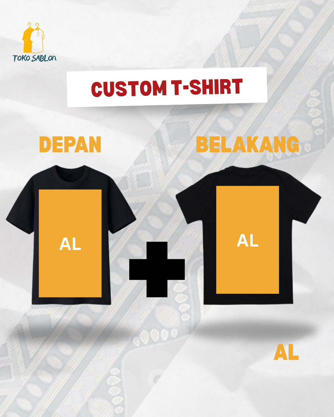 Kaos sablon custom dua sisi